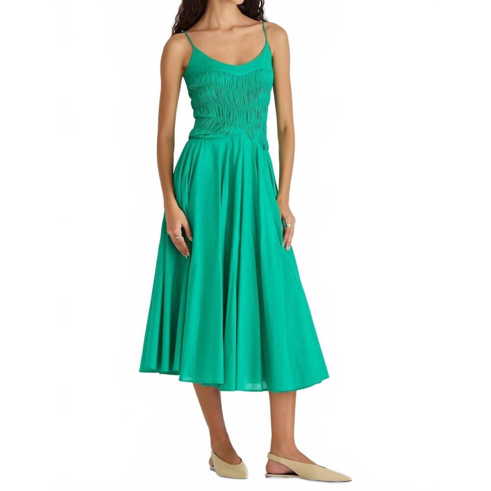 NEW MERLETTE kaede midi dress in verdant